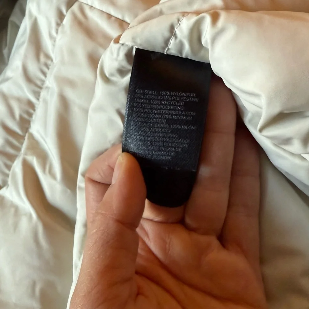 The North Face Womens L Cream Down Parka Mid Length Jacket DRYVENT - Picture 4 of 7